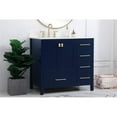 thumbnail image 2 of 36 inch Single Bathroom Vanity in Blue with Backsplash, 2 of 8