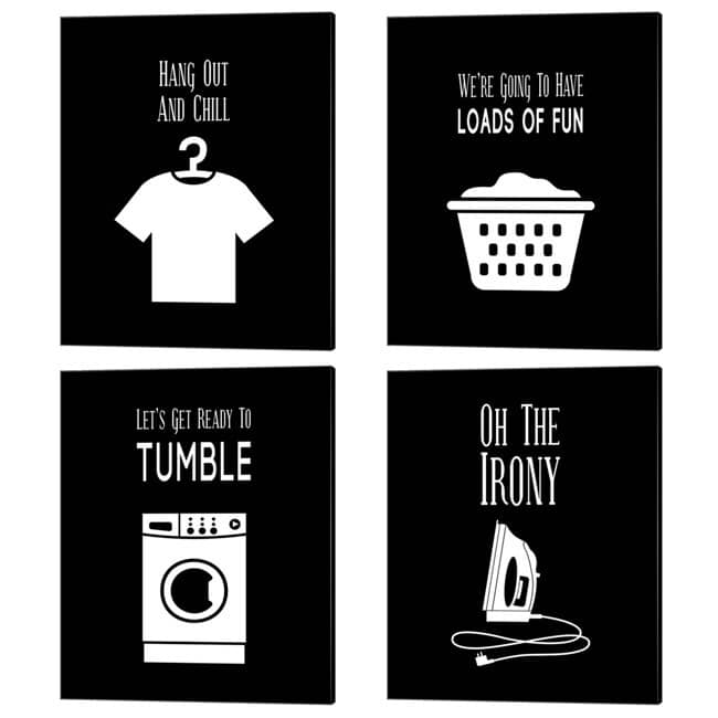 Metaverse Color Me Happy 'Laundry Puns' Canvas Art (Set of 4)