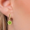 thumbnail image 3 of Gem Stone King 14K Yellow Gold Yellow Lemon Quartz and Lab Grown Diamond Earrings for Women | 3.75 Cttw | Gemstone Birthstone | Round 8MM, 3 of 6