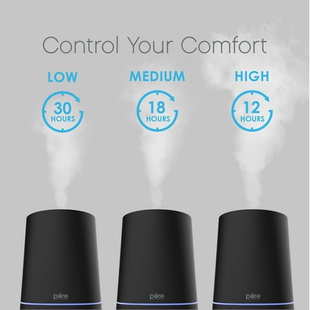 Pure Enrichment - HUME Max - Easy Top Fill Ultrasonic Cool Mist Humidifier - Black