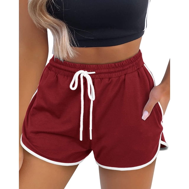 Pantalones cortos de entrenamiento para mujer con bolsillos Tie Dye Athletic Shorts Plain Lounge Shorts Xemadio WRMH-1342-2