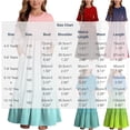 thumbnail image 3 of ITSAME Girls A-Line Dress Gradient Print Crew Neck Flowy Ruffle 3/4 Sleeve Summer Casual A-Line Dress Pink Size 6, 3 of 7