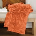thumbnail image 6 of BNM Diamond Fleece Plush Fluffy Blanket, King, Rust, 6 of 8
