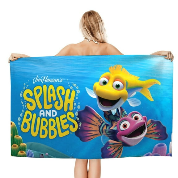 Splash and Bubbles Gifts Beach Towel for Women Girl Birthday Inspired Fan Bath Outdoor Music Lover