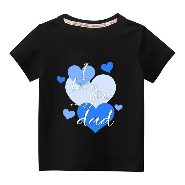 Pisexur Mode Mignon pour Tout-Petits Garçons Filles Couleur Unie Col Rond Saint-Valentin Imprimé Cœur Manches Courtes