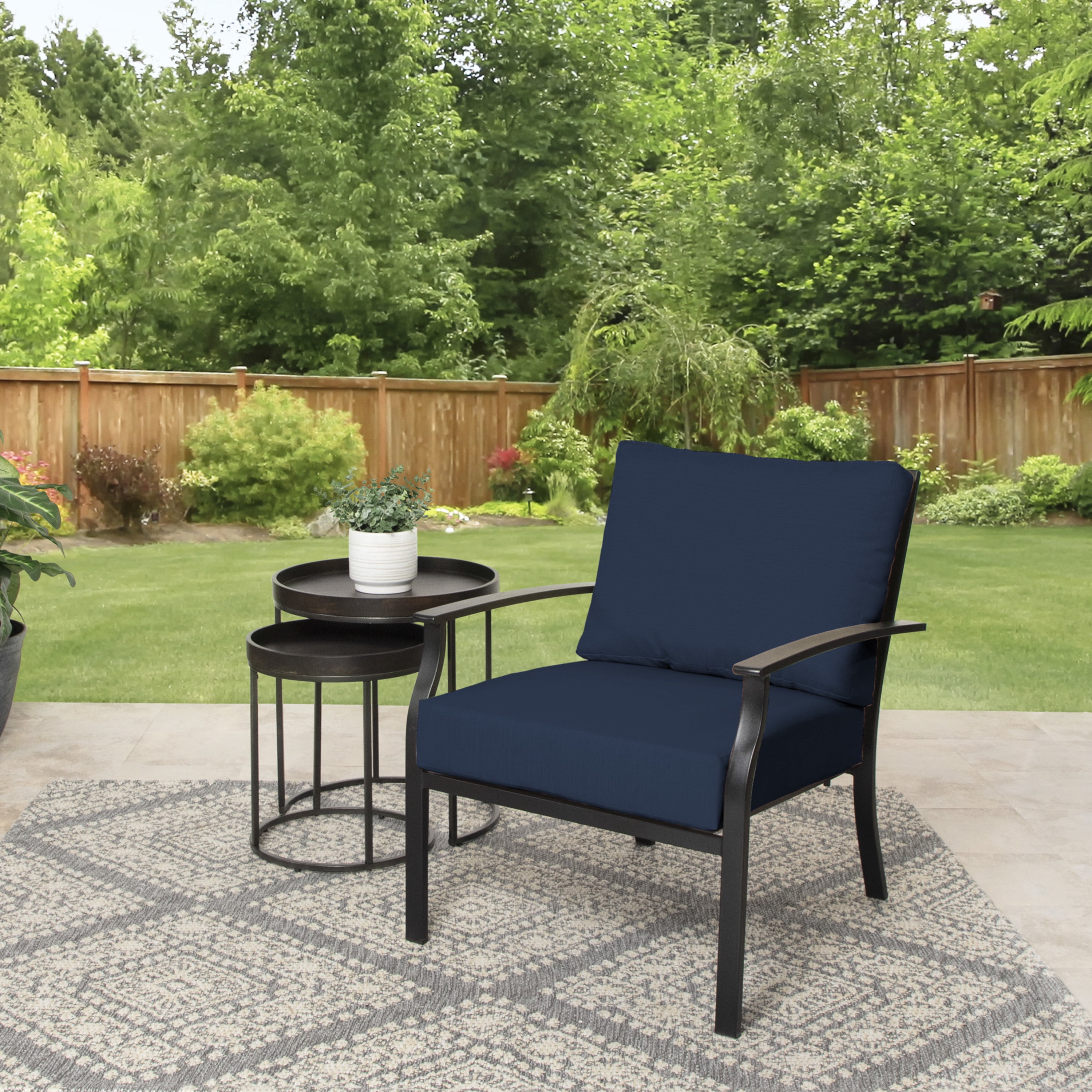 Better Homes Gardens Brandclub Better Homes Gardens 42 x 24 Navy Blue Rectangle Outdoor 2 Piece Deep Seat Cushion