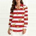 thumbnail image 6 of Womens Tops Long Sleeve Christmas Shirt Button Down Shirt Casual Beach Shirts,Blouse for Women Red S, 6 of 6