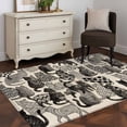 thumbnail image 4 of Abstract Cat Vintage Washable Area Rugs 2.7'x5', Geometric Wave Dot Line Cat Memphis Art Low Pile Throw Living Room Rug Non-Slip Sturdy Edge Binding Carpet for Indoor Entryway Bedside Kitchen, 4 of 9