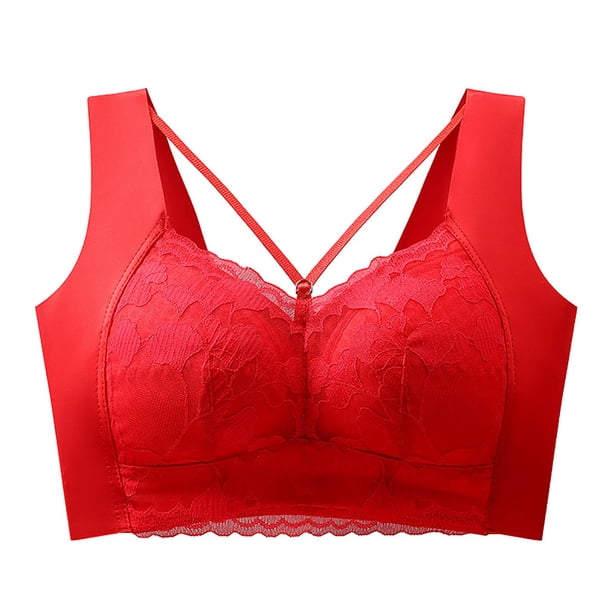 Brasier Tela de Mantequilla Sujetadores de Encaje sin Costuras de Tela de Mantequilla para Mujer, sin Aros, Cómodos, de Malla, Acolchados, con Espalda Suave y Alisadores Grande