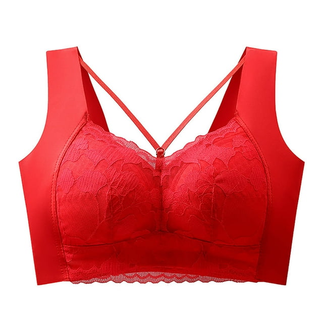 Brasieres de Mujer Sujetadores de Encaje sin Costuras de Tela de Mantequilla para Mujer, sin Aros, Cómodos, de Malla, Acolchados, con Espalda Suave y Alisadores Mediana