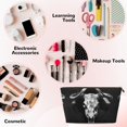 thumbnail image 3 of Toiletry Bag, White Black Sheep skull Leather Waterproof Travel Makeup Cosmetic Bag Organizer, Large Capacity Toiletry Bag for Travel Size Toiletries, Skin Care Bag for Women, 3 of 8