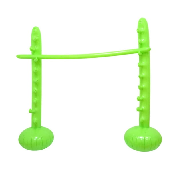 Poste de salto de altura inflable de PVC para decoración de patio, juego de limbo, accesorios para juegos de carnaval Verde