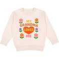 thumbnail image 2 of Inktastic My Grandma Loves Me Heart and Flowers Toddler Sweatshirt, 2 of 4