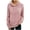 Pink, variant on Fesfesfes Women Hooded Loose Solid Color Long Sleeve Hooded Cute Plus Fleece Jacket Tops on