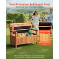 thumbnail image 6 of Rustic Outdoor Storage Bench | 33 Gallon Waterproof Wood Deck Box | 2-Seater Patio Furniture & Cushion Organizer, 6 of 11