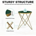 thumbnail image 5 of HLR Faux Green Mable Side Table, Round Side Table with Gold Metal Base Gold Frame, 5 of 7