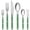 Green, variant on 6Pcs Retro Stainless Steel Flatware Set, Color Riveted Handle Silverware Cutlery, Includes Knife,Fork,Spoon & Spreader, Green Handle