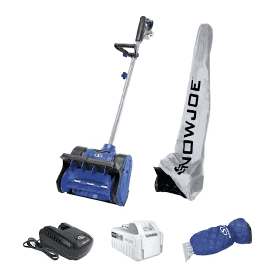 Restored Snow Joe 24V-SS12-BDL 24-Volt* IONMAX Cordless Snow Shovel Bundle W/ 4.0-Ah Battery, Charger, Cover, and Ice Scraper Glove (Refurbished)