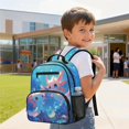 thumbnail image 4 of Jeiento Axolotl 13.5 Inch Toddler School Backpack for 2-5 Year Old, Lightweight Preschool Bag for Girls & Boys, 5 Pocket Bookbag with Adjustable Straps, Blue, 4 of 7