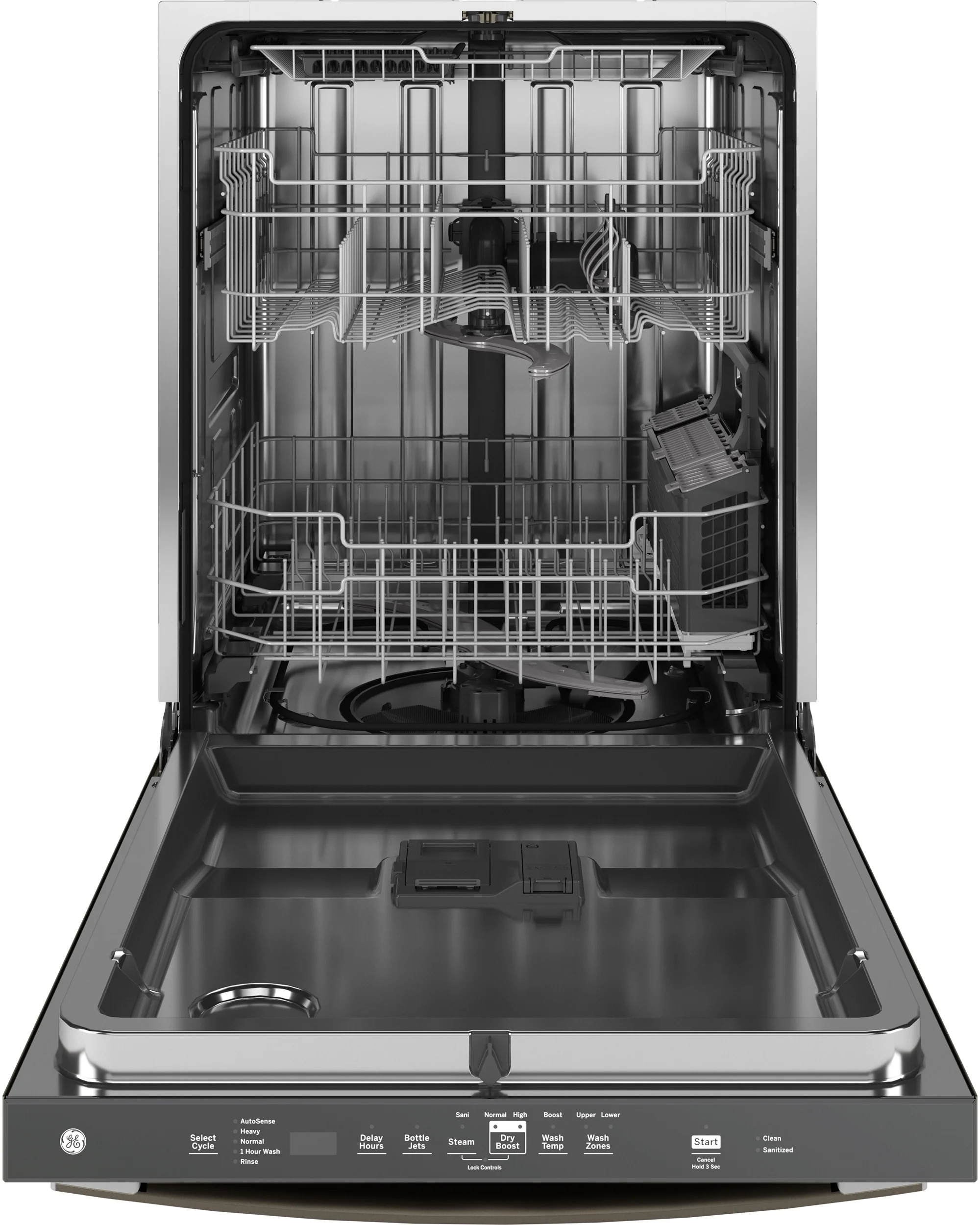 GE Fingerprint Resistant Top Control with Stainless Steel Interior Dishwasher with Sanitize Cycle GDT650SMVES