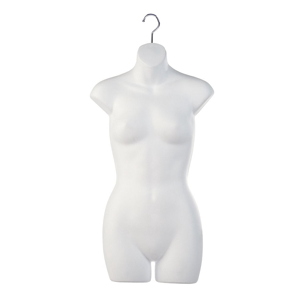 Only Hangers Set of Four Womens Torso Female Plastic Hanging Mannequin Body Forms in White - Pack of (4)