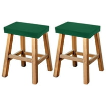 Uxcell Bar Stool Cover Rectangle, Stretch Washable Saddle Counter Vanity Barstool Slipcover Seat Cushion Protector with Elastic Band for Wooden Metal Bench Chair(Green, 2Pcs)