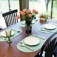 thumbnail image 4 of Hakochia 6-pack Washable Woven Vinyl Placemats Set, Non-Slip Heat-Resistant Oval Table Mats, 18x12 inches, Easy to Clean Everyday Meals, misty green, 4 of 7