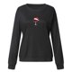 thumbnail image 2 of Sudadera sin capucha Gibobby con cuello redondo y Estampado pequeño de Navidad informal a la moda para mujer Negro XL, 2 of 4