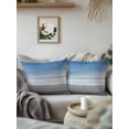 thumbnail image 3 of Waterproof Outdoor Throw Pillows with Inserts 16"x16" Set of 2, Blue Gray Soft Decorative Pillowcases for Couch Bedroom, Vintage Farmhouse Gradient Wooden Grain Art Pillow Covers for Sofa Living Room, 3 of 8