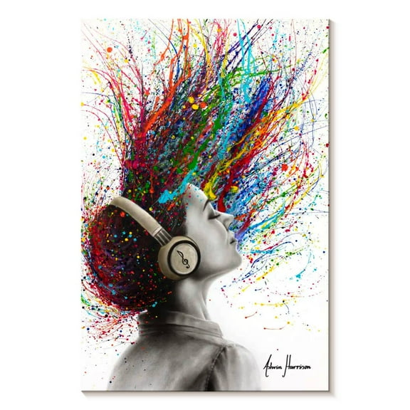 Elephant Stock Music Me Wall Art - Vertical Canvas Wall Art - Living Room Wall Decor - Music Canvas - Beige And Gray Decor By Ashvin Harrison - 20" x 30"