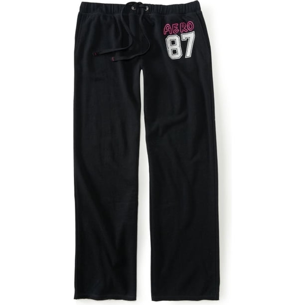 Pantalones de chándal para mujer Aeropostale con diamantes de imitación color negro grande