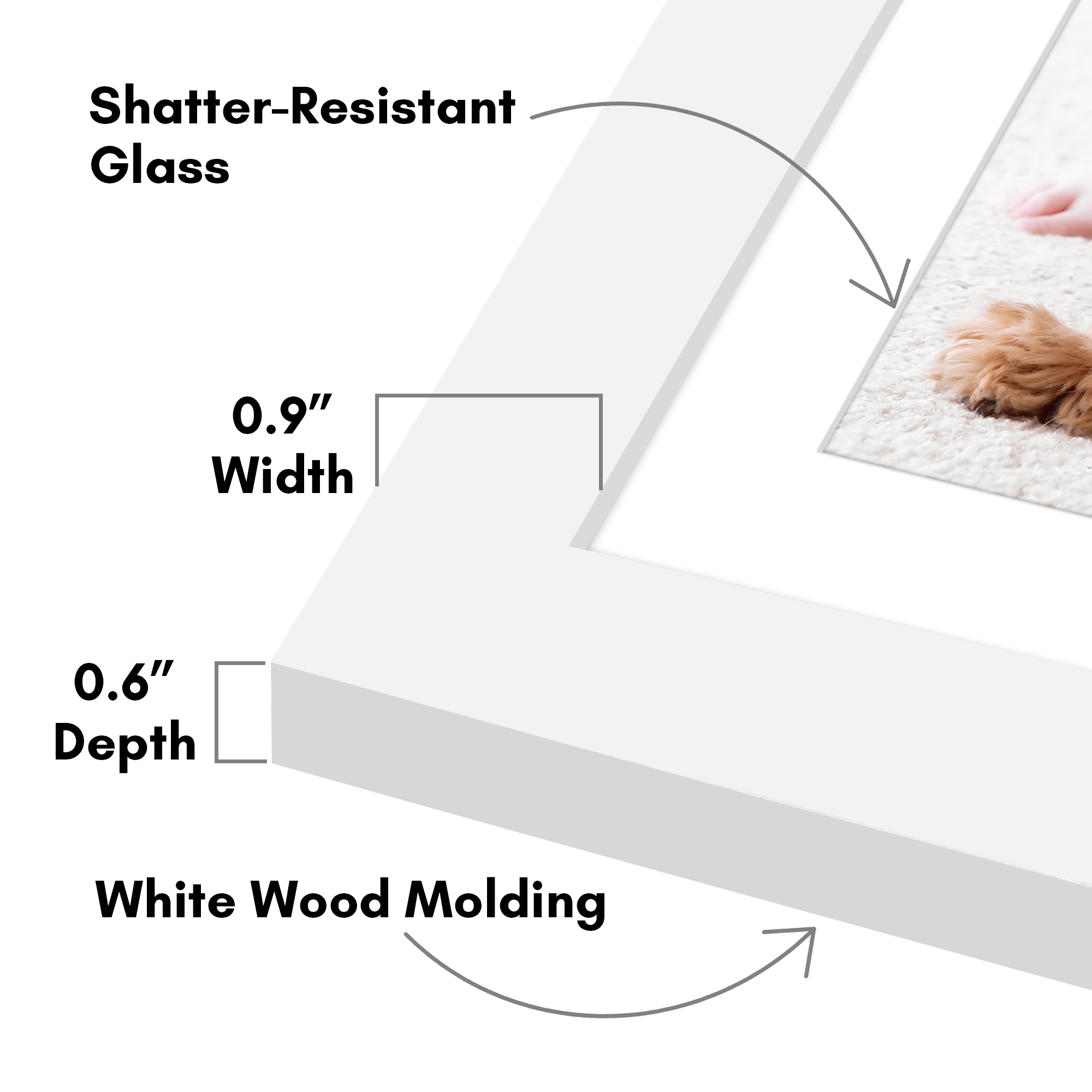 Americanflat 5x7 Picture Frame with Shatter-Resistant Glass with 4x6 Mat Display Photo Signature Wall - White