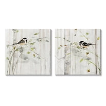 Stupell Industries Perched Birds Country Botanicals Animals & Insects Painting Gallery Wrapped Canvas Print Wall Art, Set of 2