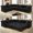 Black, variant on Timbernest 115.3" Sectional Sleeper Sofa with Pull Out Bed, L Shape Couch for Living Room, Button Tufted and Gold Trim Rolled Arms, Velvet Beige