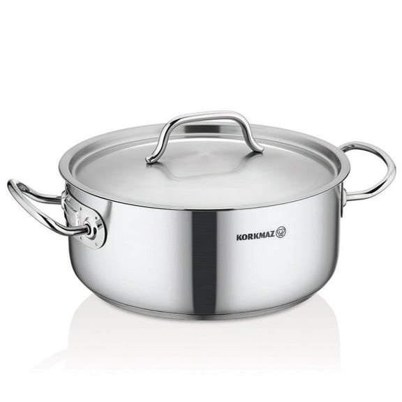 Korkmaz Stainless Steel Low Casserole-26.5 Quart, a2743
