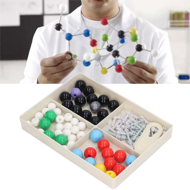Molecular Model Kit, Safe Organic Inorganic Chemistry Learning Kit Colored PP Balls Convenient For Teaching