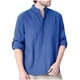 thumbnail image 1 of pstuiky Camisas suaves de manga larga para hombre, Camisa informal tipo cárdigan con cuello vuelto liso a la moda para hombre Tops de talla grande para hombre m, 1 of 2