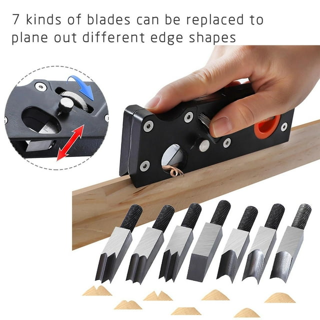 Ganfancp Herramienta para Chaflanar y Biselar Madera Cepillo 45 Grados 3Ml Ofertas Del Día Un Cepillo + 6 Cuchillas