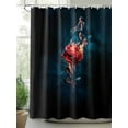 thumbnail image 2 of Shower Curtains Rose Flower Bath Curtain Flower on Fire Waterproof Bathroom Shower Curtain Set with Hooks Decoration 72 x 72 Inches, 2 of 7