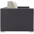 thumbnail image 2 of Hawthorne Collection Patio Loveseat in Espresso and Beige, 2 of 5