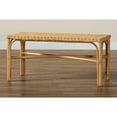 thumbnail image 7 of Baxton Studio Cacaban Modern Bohemian Natural Brown Rattan Accent Bench, 7 of 7
