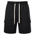 thumbnail image 6 of Caqnni Mens Loose-fit Casual Work Shorts Travel Casual Shorts Drawstring Shorts with Multi Pockets Summer Beach Jogging Leisure Gym M-2XL (Black,L), 6 of 6