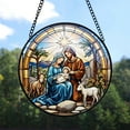 thumbnail image 7 of Nativity Scene Stained Glass Suncatcher, Nativity Scene Glass Suncatchers for Windows For Merry Christmas, 7 of 7