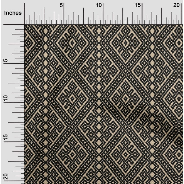 oneOone Polyester Lycra Fabric Ethnic Geometric Flame Stitch Print Fabric BTY 56 Inch Wide