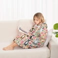 thumbnail image 4 of Boston Terrier Dog and Flower Florals Blanket Hoodies for Kids 6-13YR Oversize Wearable Blanket Hoodies for Boys Girls Teens, 4 of 7