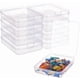 thumbnail image 1 of 10 cajas rectangulares de plástico transparente de 9,4 x 12,9 x 2,8 cm para guardar cuentas, con tapas para tarjetas, clips y otros accesorios de manualidades., 1 of 9