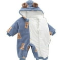 thumbnail image 5 of BULLPIANO 0-2T Newborn Baby Girls Boys Warmer Snowsuit Fleece Hooded Romper Jumpsuit Toddler Thicken Winter Bodysuits Coat, 5 of 12