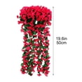thumbnail image 3 of Guirnalda colgante de flores artificiales de violeta con orquídeas de seda, arreglo floral decorativo reutilizable para bodas, eventos, decoración del hogar y jardín., 3 of 6