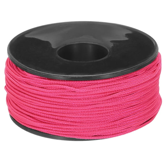 1.18mm x 164 Feet Paracord Micro Cord Rope 100 LB Polyester Braided Cord for Camping Jewelry Bracelet, Dark Pink
