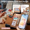 thumbnail image 4 of For Samsung Galaxy S26 Ultra 5G Case Cat Pattern Buckle Zipper Wallet  5-card  Flip Wallet Leather With Card Holder Magnetic Closure Phone Cases Cover With Shoulder Strap and Wrist Strap,Brown, 4 of 11